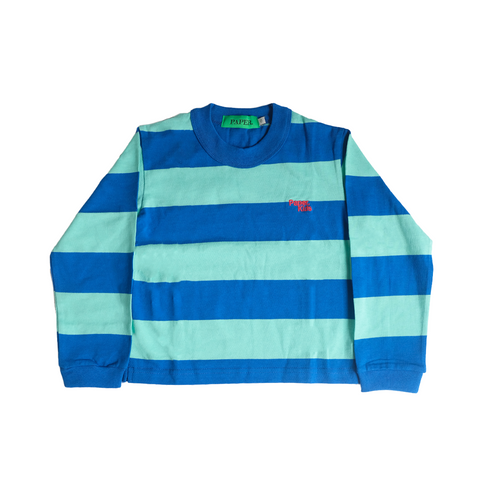 Kids Stripe Blue Ls Navy