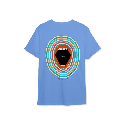 Mouth Circle Soft Blue Tees
