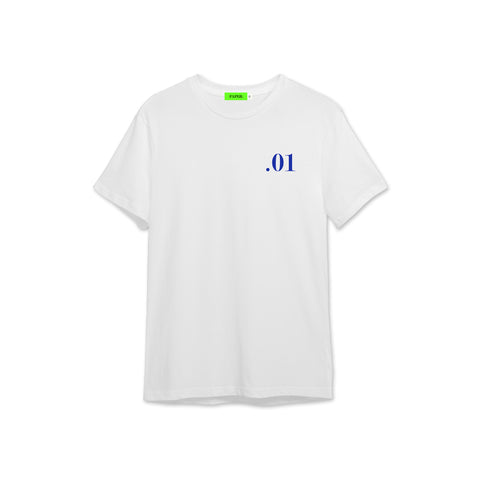 Blue Circle White Tees