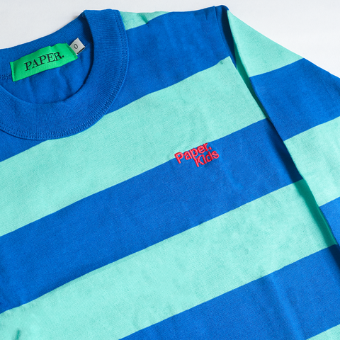 Kids Stripe Blue Ls Navy